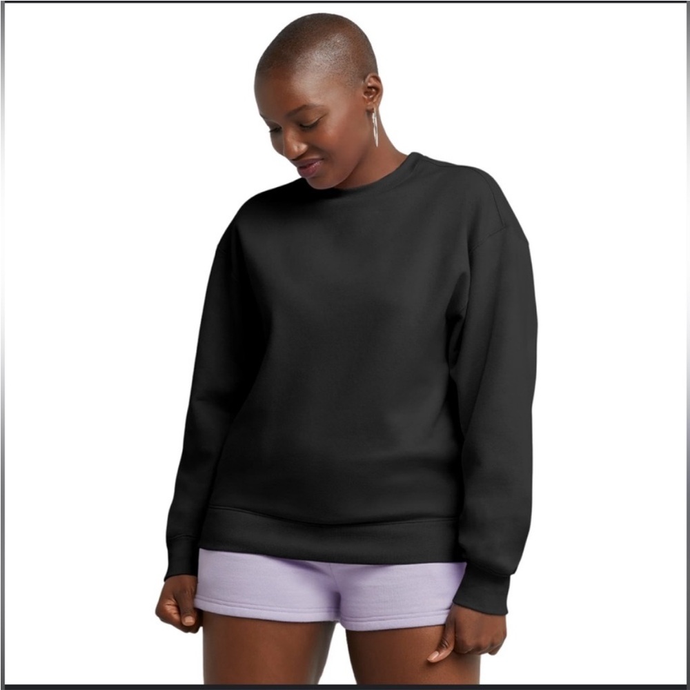 Hanes Original Sweatshirt Oversized Size Large in Black Gender neutral GUC